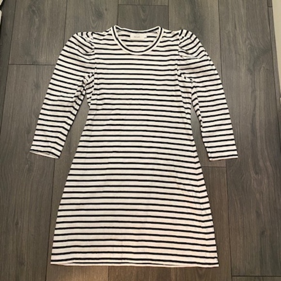 A.L.C. Kidman Black White Striped Cotton Dress Size S - Picture 2 of 8